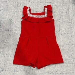 Janie and Jack Red Ruffle Romper